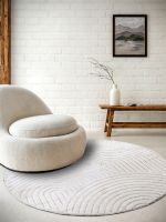 Kusový koberec New York 106203 White kruh - 160x160 (průměr) kruh cm