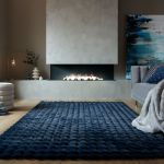 Kusový koberec Waffle Faux Fur Navy - 80x150 cm