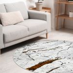 Kusový koberec Allure 1963 white/gold kruh - 120x120 (průměr) kruh cm Kusový koberec Allure 1963 white/gold kruh - 120x120 (průměr) kruh cm