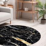 Kusový koberec Allure 1963 black/gold kruh - 150x150 (průměr) kruh cm Kusový koberec Allure 1963 black/gold kruh - 150x150 (průměr) kruh cm