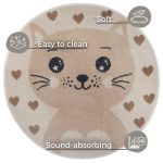 Dětský koberec Adventures 105963 Cream Beige - 100x100 (průměr) kruh cm