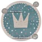 Dětský koberec Adventures 105970 Cream Blue - 100x100 (průměr) kruh cm