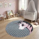 Dětský kusový koberec Kids 590 pink kruh - 160x160 (průměr) kruh cm