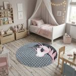 Dětský kusový koberec Kids 590 pink kruh - 160x160 (průměr) kruh cm