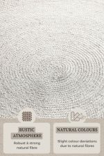 Kusový koberec Jute Braided 106321 White kruh - 140x140 (průměr) kruh cm Kusový koberec Jute Braided 106321 White kruh - 140x140 (průměr) kruh cm