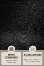 Kusový koberec Jute Braided 106322 Black kruh - 200x200 (průměr) kruh cm Kusový koberec Jute Braided 106322 Black kruh - 200x200 (průměr) kruh cm