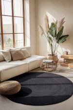 Kusový koberec Jute Braided 106322 Black kruh - 200x200 (průměr) kruh cm Kusový koberec Jute Braided 106322 Black kruh - 200x200 (průměr) kruh cm