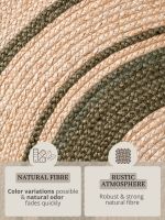Kusový koberec Jute Braided 106330 Natural Green kruh - 200x200 (průměr) kruh cm