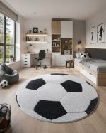 Dětský kusový koberec Bambino 2139 Football - 80x80 (průměr) kruh cm Dětský kusový koberec Bambino 2139 Football - 80x80 (průměr) kruh cm