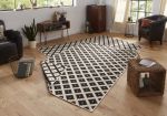 Kusový koberec Twin-Wendeteppiche 103124 schwarz creme – na ven i na doma - 80x250 cm