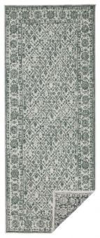 Kusový koberec Twin-Wendeteppiche 103115 grün creme – na ven i na doma - 80x350 cm