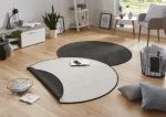 Kusový koberec Twin-Wendeteppiche 103096 schwarz creme kruh – na ven i na doma - 140x140 (průměr) kruh cm
