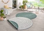 Kusový koberec Twin-Wendeteppiche 103111 grün creme kruh – na ven i na doma - 200x200 (průměr) kruh cm