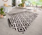 Kusový koberec Twin-Wendeteppiche 103129 schwarz creme – na ven i na doma - 160x230 cm