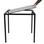 Zahradní stolový rám ENFIBRE černý pro desky max 70×70 cm