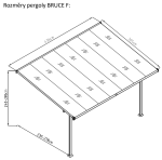 Pergola PIERCE 440 CM čiré stínění