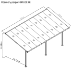 Pergola PIERCE 560 CM čiré stínění