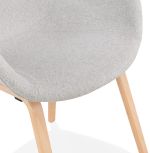 Jídelní židle ELEGANS světlé šedá/přírodní