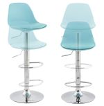 Barová židle SUKI modrá/chrom