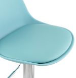 Barová židle SUKI modrá/chrom