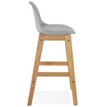 Barová židle ELODY MINI šedá/přírodní