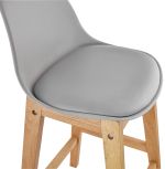 Barová židle ELODY MINI šedá/přírodní