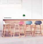 Barová židle ASTORIA modrá/přírodní