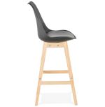 Barová židle APRIL černá/přírodní