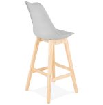 Barová židle APRIL šedá/přírodní