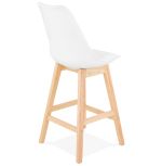 Barová židle APRIL MINI bílá/přírodní