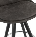 Barová židle AGOUTI tmavě šedá/černá