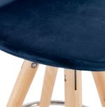 Barová židle FRANKY modrá/přírodní