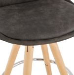 Barová židle AGOUTI MINI tmavě šedá/přírodní