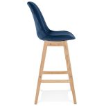 Barová židle BASIL modrá/přírodní