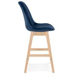 Barová židle BASIL MINI modrá/přírodní