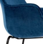 Barová židle FIDEL modrá/černá