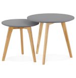 2SET konferenční stolek ESPINO šedý/přírodní