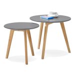 2SET konferenční stolek ESPINO šedý/přírodní