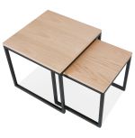 2SET konferenční stolek GLISS přírodní/černý