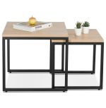 2SET konferenční stolek GLISS přírodní/černý