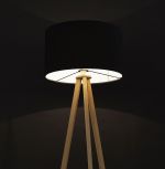 Stojací lampa TRIVET 159 CM černá/přírodní