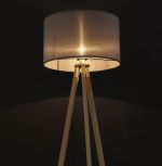 Stojací lampa TRIVET 159 CM šedá/přírodní