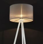 Stojací lampa TRIVET 159 CM šedá/bílá