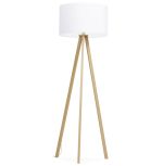 Stojací lampa TRIVET 159 CM bílá/přírodní