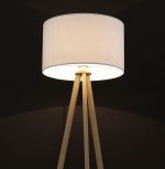 Stojací lampa TRIVET 159 CM bílá/přírodní