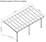 Pergola PIERCE 620 CM čiré stínění