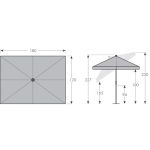 ACTIVE 180 x 120 cm – balkónový naklápěcí slunečník