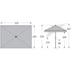 SUNLINE WATERPROOF 225 x 120 cm – naklápěcí slunečník