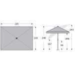 SUNLINE WATERPROOF 185 x 120 cm – naklápěcí slunečník