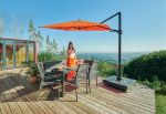 myZone 220 x 300 cm LED - výkyvný zahradní slunečník s boční tyčí